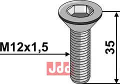 Bolt M12x1,75x35 - 10.9 ISO10642 galvanized