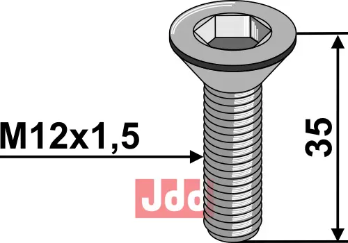 Bolt M12x1,75x35 - 10.9 ISO10642 - JDD Utstyr