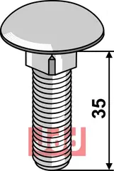 Bræddebolt M12x35 - 8.8 galvanisert