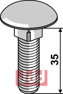 Bræddebolt M12x35 - 8.8 galvanisert