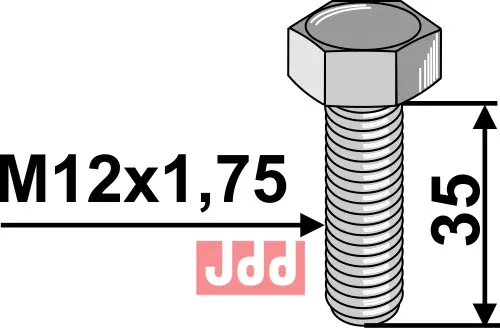 Bolt M12x35 - 8.8 galvanisert - JDD Utstyr