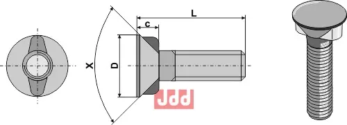 Plogbolt M12 x 1,75 x 35 - JDD Utstyr