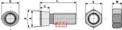 Plogbolt M12 x 1,75 x 307 med Mutter Rabe