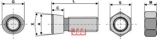 Plogbolt M12 x 1,75 x 307 med Mutter - JDD Utstyr
