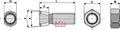 Plogbolt M12 x 1,75 x 38 med Mutter Frost