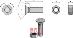 Plogbolt M12 x 1,75 x 38 med Mutter