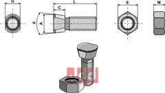 Plogbolt 1/2''UNCx40 med Mutter Grégoire Besson