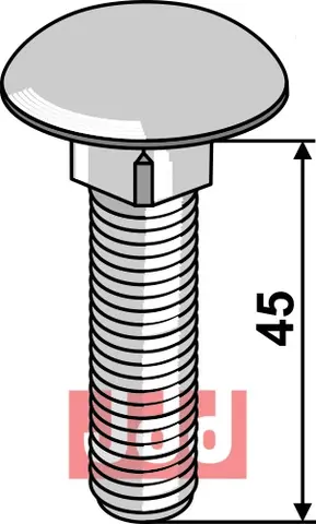 Bolt 8.8 M16 X 45mm med mutter