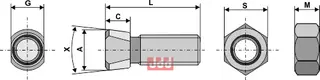 Plogbolt M12 x 1,75 x 45 med Mutter Frost