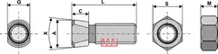 Plogbolt M12 x 1,75 x 45 med Mutter Kverneland/Krone