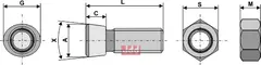 Plogbolt M12 x 1,75 x 45 med Mutter Rabe