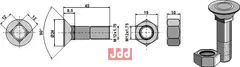 Plogbolt M12x1,75x45 med Mutter