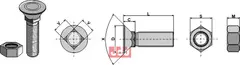 Plogbolt M12x1,75x50 DIN 608 - m. Mutter