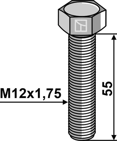 Bolt M12x1,75x55 8.8 u/mutter
