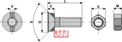 Plogbolt M12 x 1,75 x 55 med Mutter