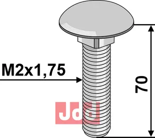 Bræddebolt - M12x1,75x70 - 12.9