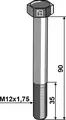Maskinbolt M12 - DIN931 - 12.9 Lengde 90mm