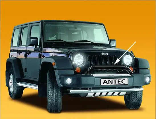 Antec EU Frontbøyle 70mm Sort Jeep Wrangler JK 2007+ 