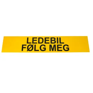 Gul "LEDEBIL FØLG MEG" tekstplate 1 stk til Lumary lysskilt V6300 og V6305