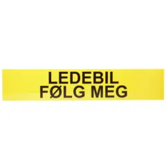 Gul "LEDEBIL FØLG MEG" tekstplate 1 stk til Lumary lysskilt V6300 og V6305