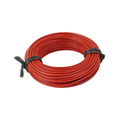 R&#248;d  1x1mm&#178; enleder str&#248;mkabel 20 meter ledning i plastpose