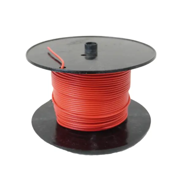 Rød 1x1mm² enleder strømkabel 100 meter ledning på plastrull - JDD ...