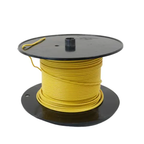 Gul 1x1mm&#178; enleder str&#248;mkabel 100 meter ledning p&#229; plastrull