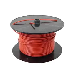 Rød 1x1,5mm² enleder strømkabel 100 meter ledning på plastrull