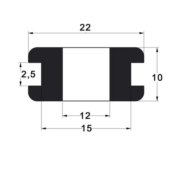 Sort gummigjennomføring ø12mm- Ø15mm Pris er pr stk 