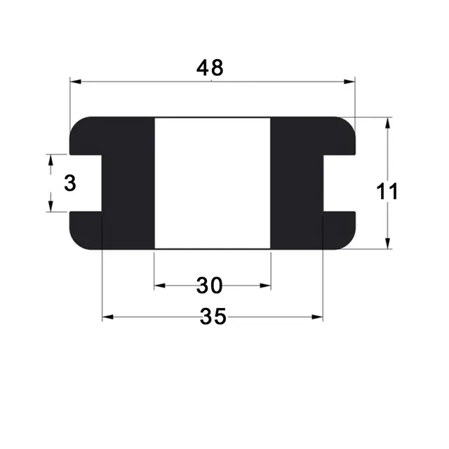 Sort gummigjennomføring ø30mm - Ø35mm Pris er pr stk 
