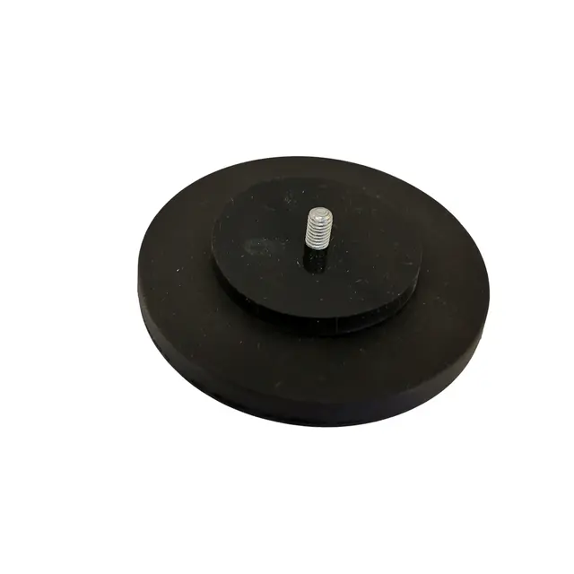 Gummiert magnet 89mm med 42 kg styrke og M6 bolt