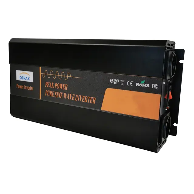 Spenningsomformer fra 24 Volt 230 volt 3000 watt - Peak 6000 watt med panel 