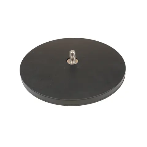 Gummiert magnet Ø 135mm 55 kg styrke Med M8 bot, mutter og skive I rustrfitt