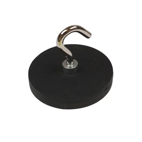 Gummimagnet med krok Ø43mm Magnetstyrke 8,5 kg