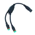 Helstøpt DT 2-pin Y  kabel splitter 30cm Helstøpt og vanntett kort modell 1,5mm²