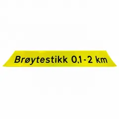 "Brøytestikk 0,1-2 km" underskilt Underskilt foldeskilt med borrelåsfeste