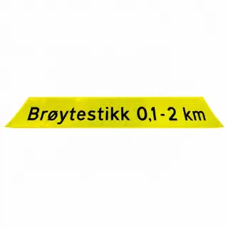 "Brøytestikk 0,1-2 km" underskilt Underskilt foldeskilt med borrelåsfeste