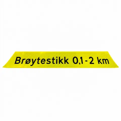 "Brøytestikk 0,1-2 km" underskilt Underskilt foldeskilt med borrelåsfeste
