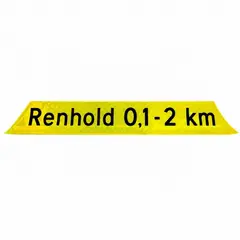 "Renhold 0,1-2 km" underskilt Underskilt foldeskilt med borrelåsfeste
