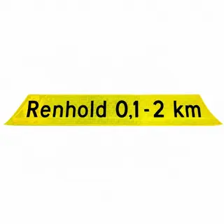 "Renhold 0,1-2 km" underskilt Underskilt foldeskilt med borrelåsfeste
