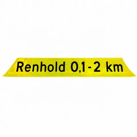 "Renhold 0,1-2 km" underskilt Underskilt foldeskilt med borrelåsfeste