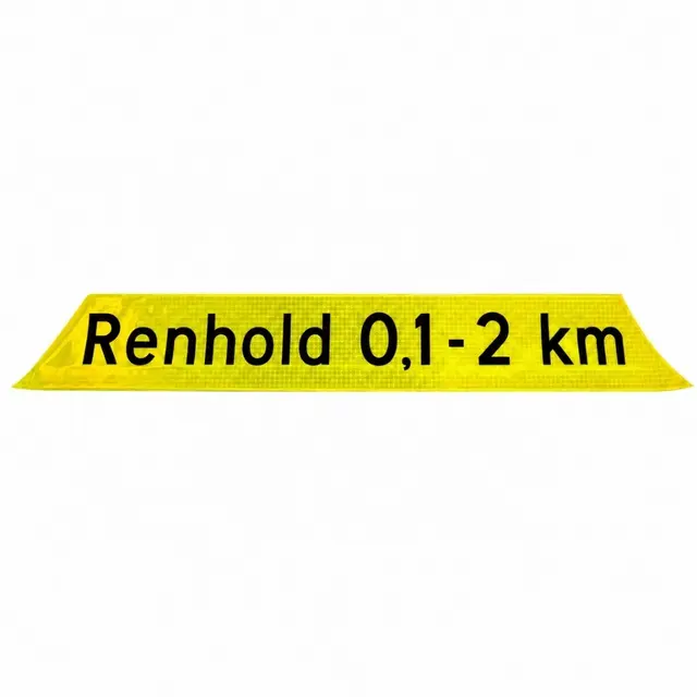 "Renhold 0,1-2 km" underskilt Underskilt foldeskilt med borrelåsfeste 