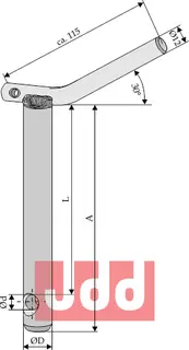 Kat I Toppstagbolt lengde 129mm Kategori 1, &#216;19mm, lengde 129mm