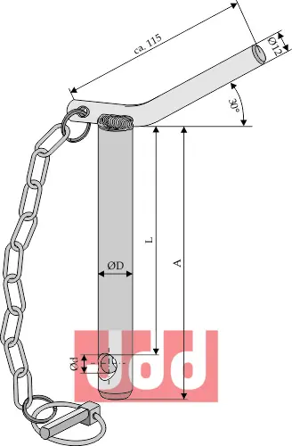 Toppstags bolt ned kjede og ringsSplitt - JDD Utstyr