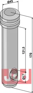 Kat III Bolt for l&#248;ftearm lengde 121,5mm Kategori 3 bolt, lengde 121mm