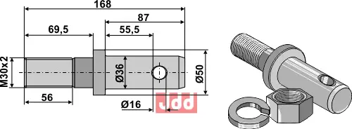 Bolt for løftearm Cat.III - JDD Utstyr