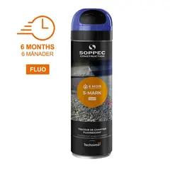 Soppec S-Mark fluor Blå, 500 ml 6 måneders fluorescerende merkespray