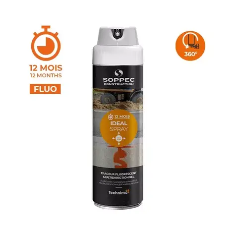 Soppec Ideal Spray fluo Hvit, 500 ml 360°skrive/tunnelspray