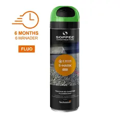 Soppec S-Mark fluor Gr&#248;nn, 500 ml 6 m&#229;neders fluorescerende merkespray