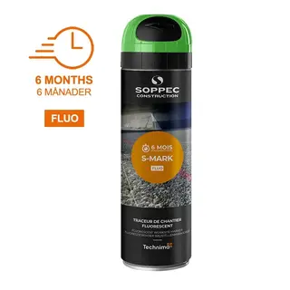 Soppec S-Mark fluor Grønn, 500 ml 6 måneders fluorescerende merkespray